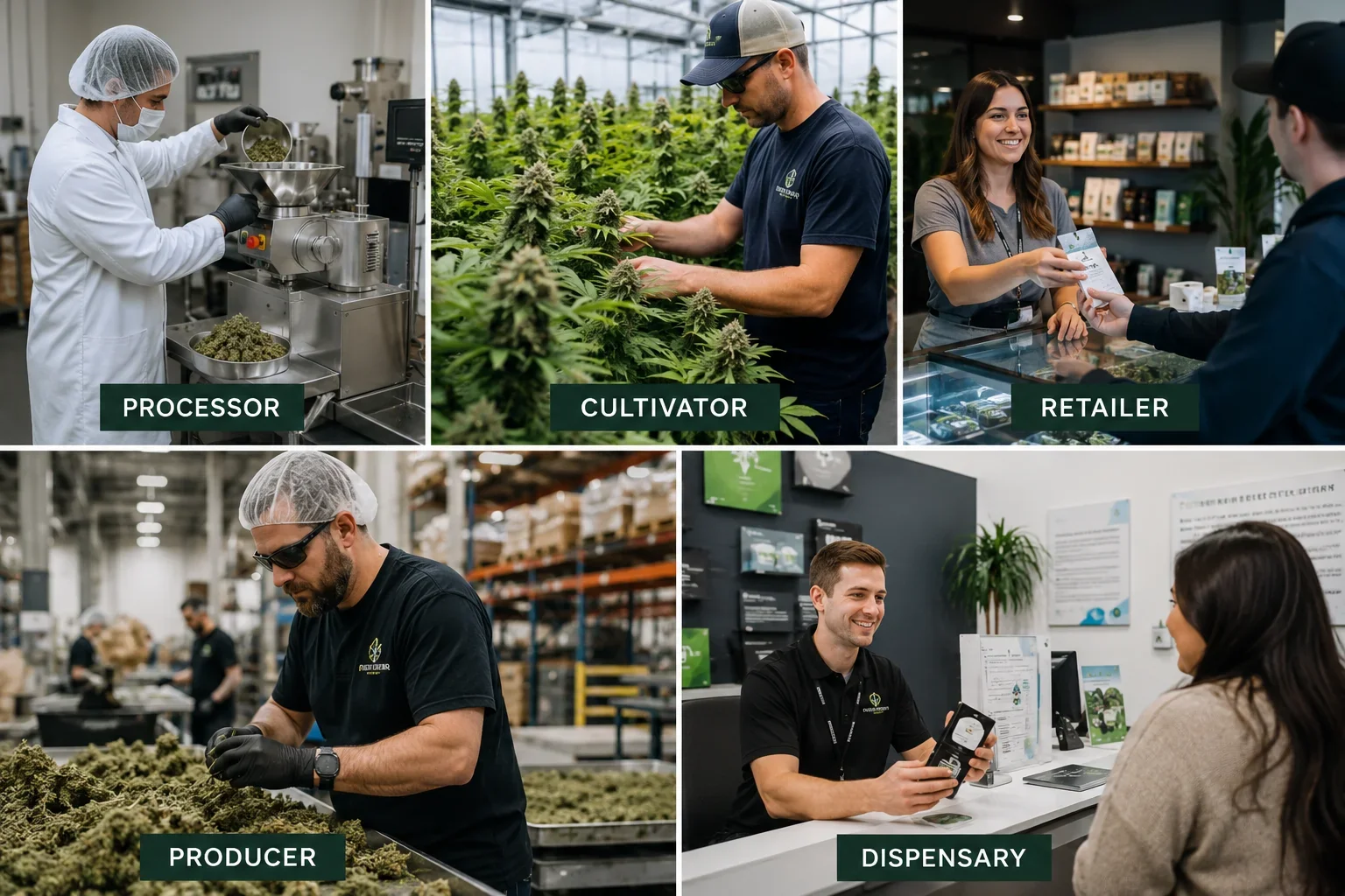 Cultivator, processor, producer, retailer and dispensary: the sectors the book covers