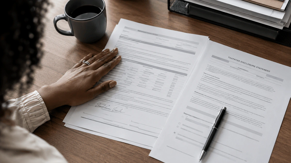 §471(c) and Form 8275-R Return Disclosure example working paper